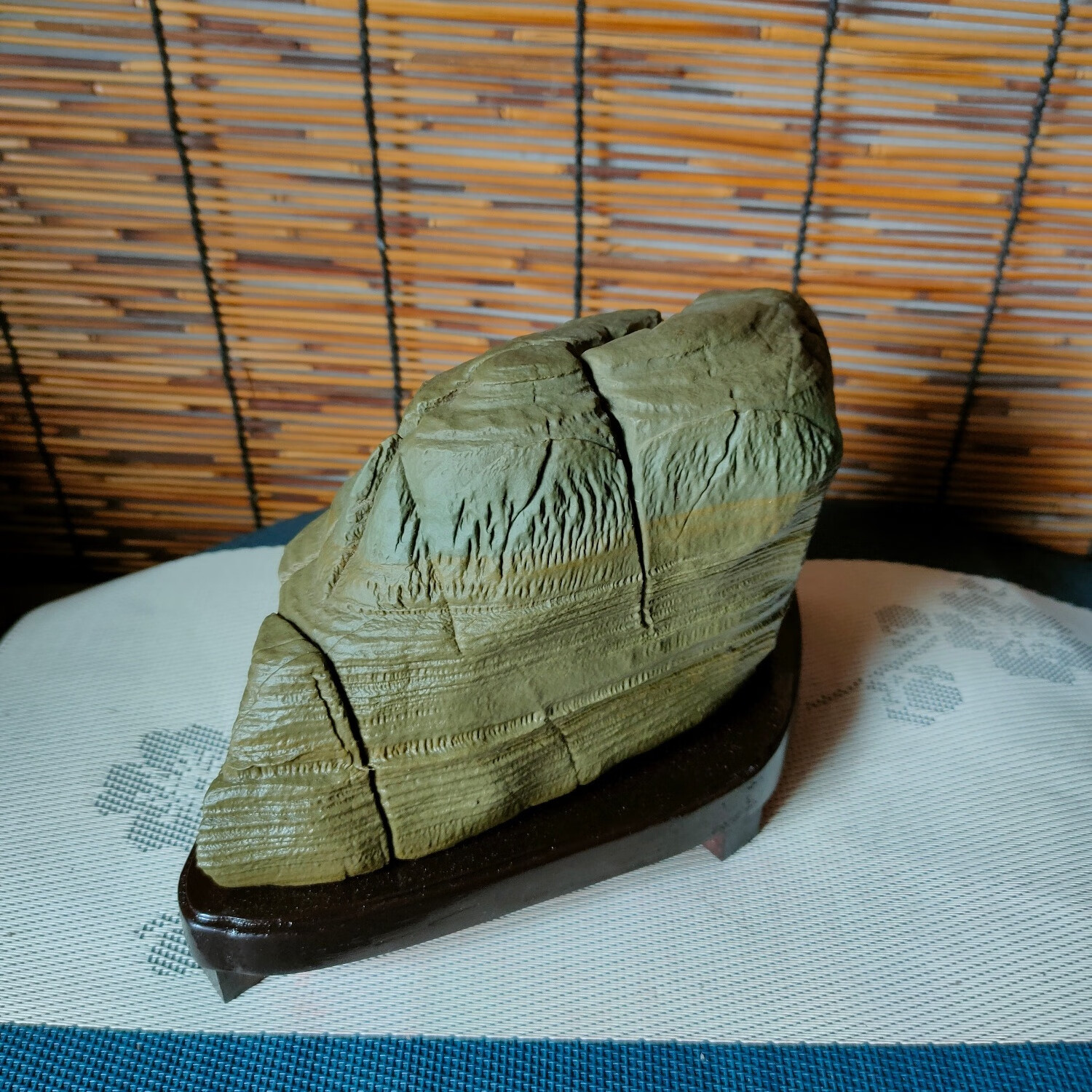 核桃纹环抱山松花石 天然奇石观赏石 居家客厅玄关书房办公桌礼品