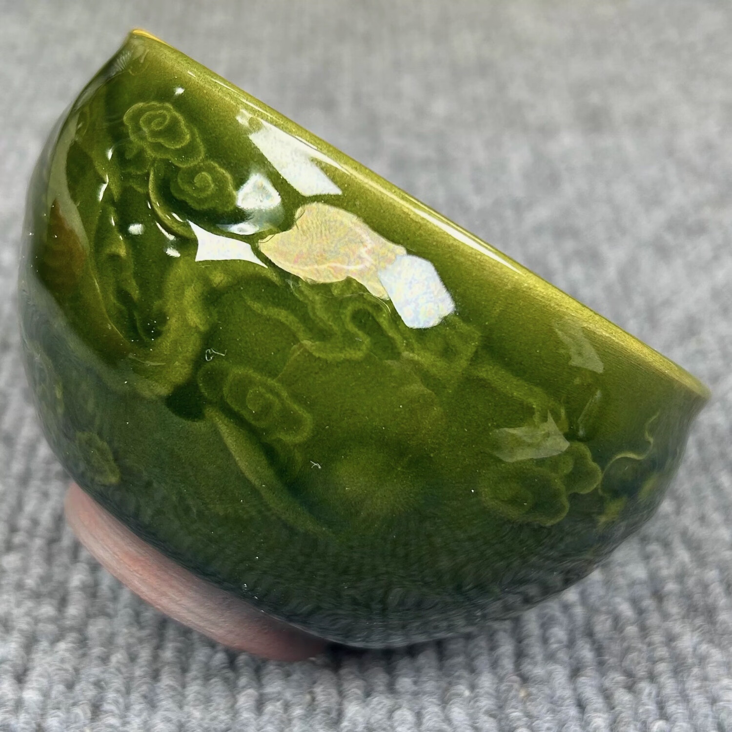 建阳原矿建盏冰裂帝王绿龙凤将军杯建盏品茗杯主人杯高端茶具茶盏