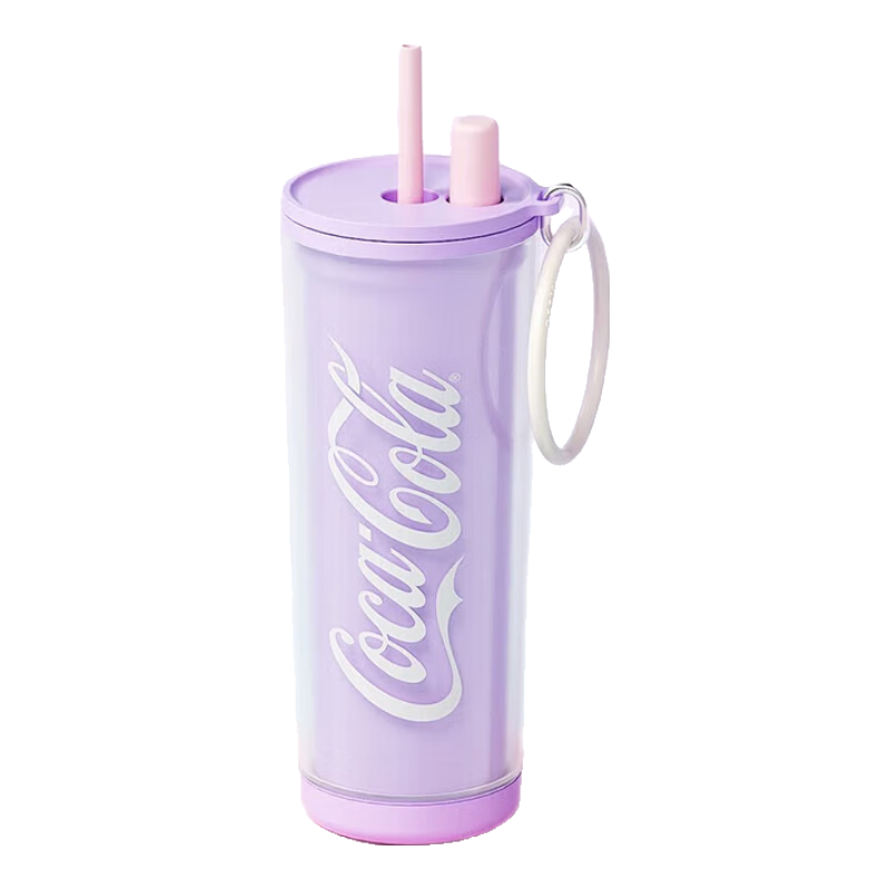 格沵（germ）可口可乐夏季塑料杯吸管杯子带茶仓耐高温大容量水杯500ML葡萄