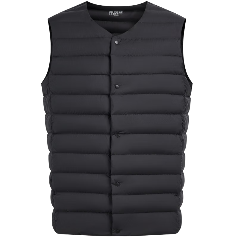 波司登（BOSIDENG）新款轻薄羽绒服送爸爸短款男90绒V领防风轻盈保暖马甲内胆 幻影灰8243-格雷系 M 175/96A