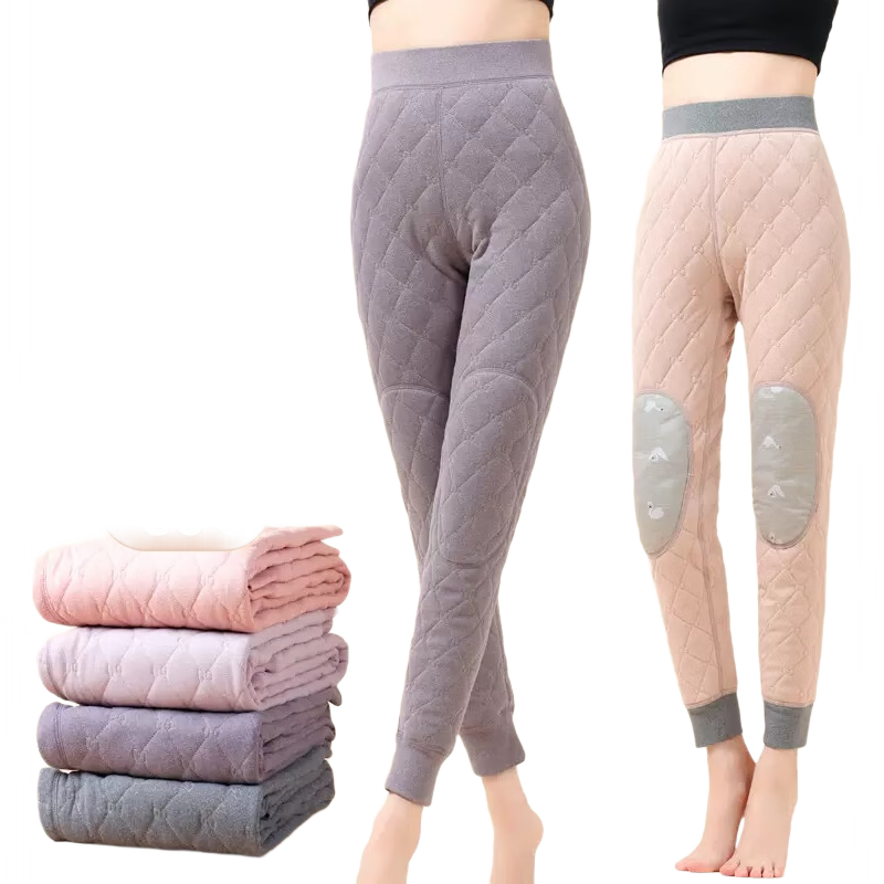 俞兆林保暖裤女加绒加厚秋冬羽绒护膝羊毛填充打底秋裤内穿三层棉裤