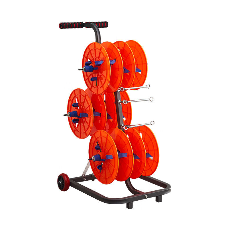 新款立式电线放线架放线神器BV线三线多线家装拉车带轮放线器工具 四盘（ABS加厚塑料）带盒款