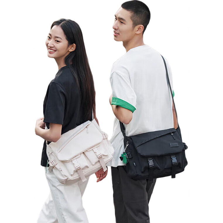森馬（Semir）斜挎包男工裝背包大容量帆布包情侶郵差包105324153212