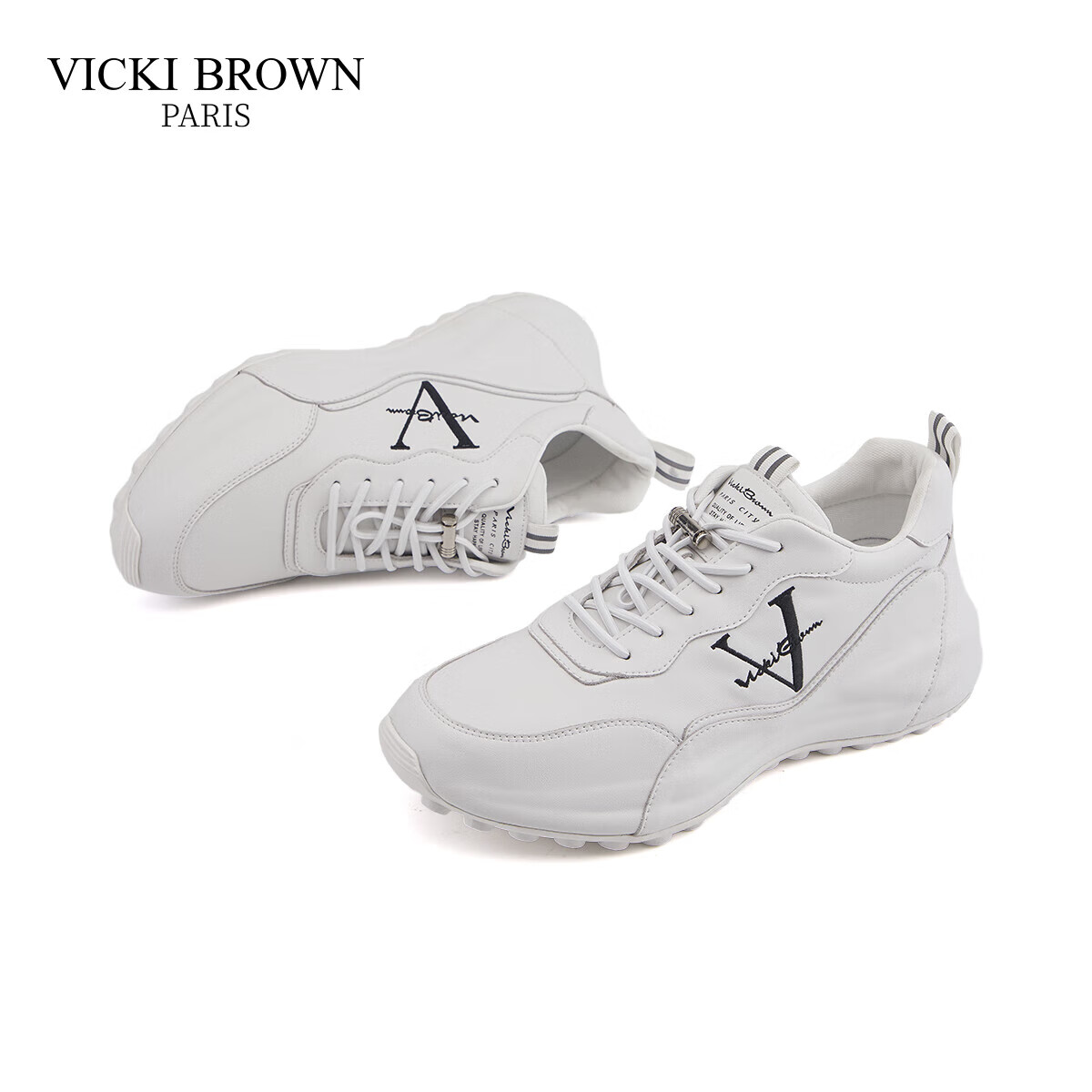 未毕(VICKI BROWN)法国品牌VB男鞋【法奢系列】舒适透气皮鞋男防滑休闲鞋包底老爹鞋 白色 38