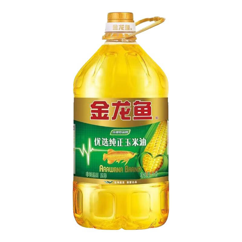 金龙鱼纯正玉米油5L优选玉米油非转基因一级压榨食用油 金龙鱼优选纯正玉米油5L*1