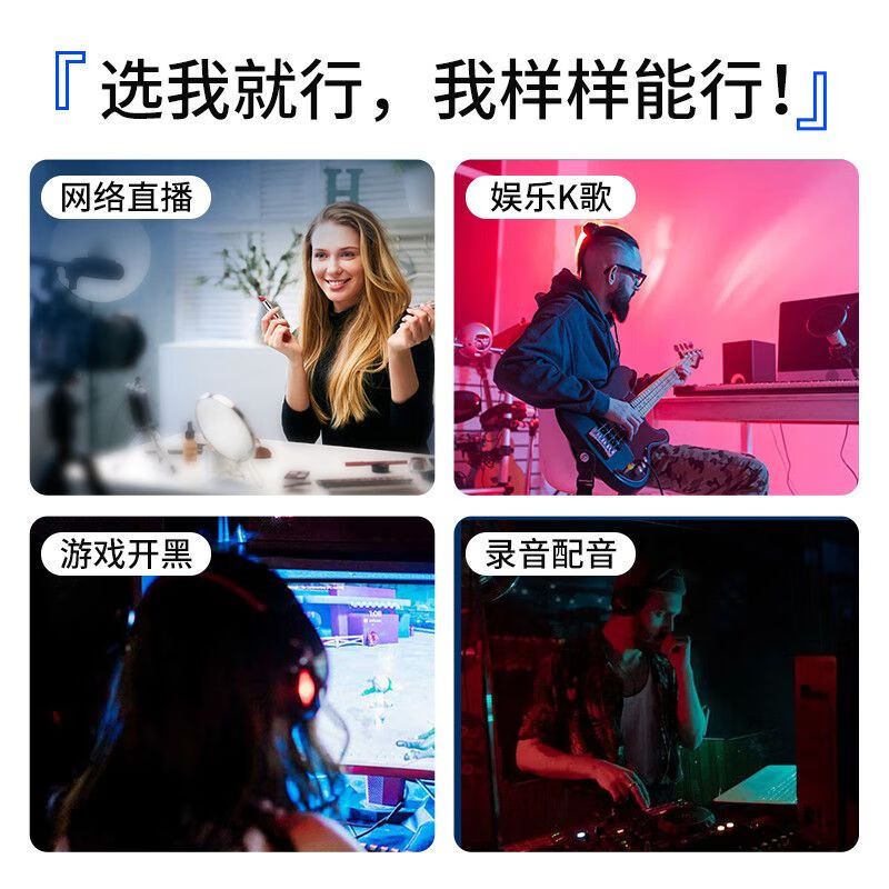钛度TSP207桌面麦克风电脑主播直播话筒专用降噪电竞游戏会议录音语音USB电容麦台式机笔记本K歌上网课 高配版TSP205【RGB光效ENC降噪麦克风】