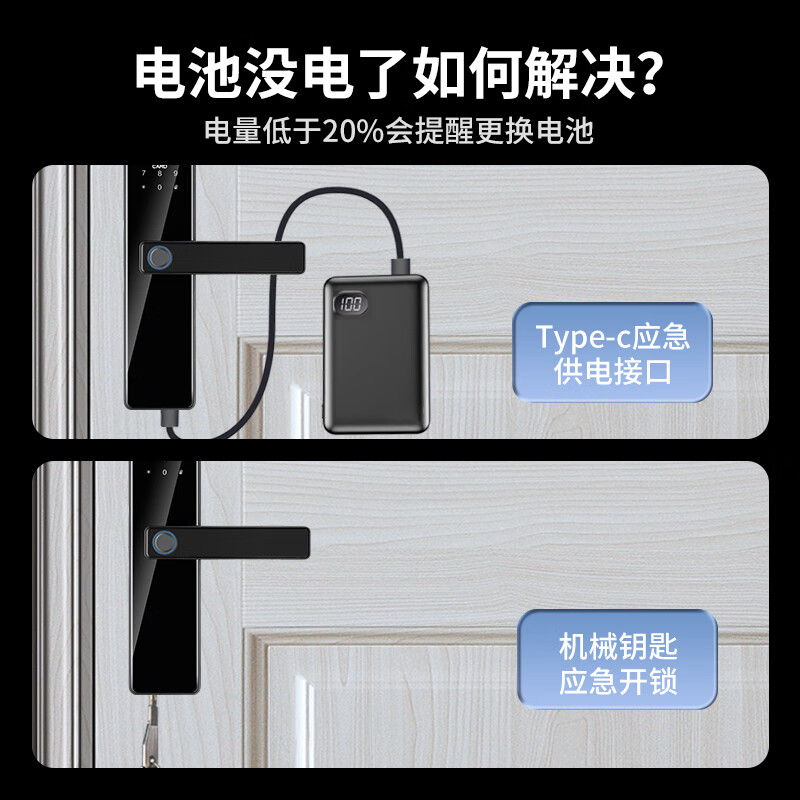 英可智能指纹密码锁入户门卧室门锁室内木门锁涂鸦通通磁卡NFC智能锁 基础款(自主安装) 古铜色/170导向片