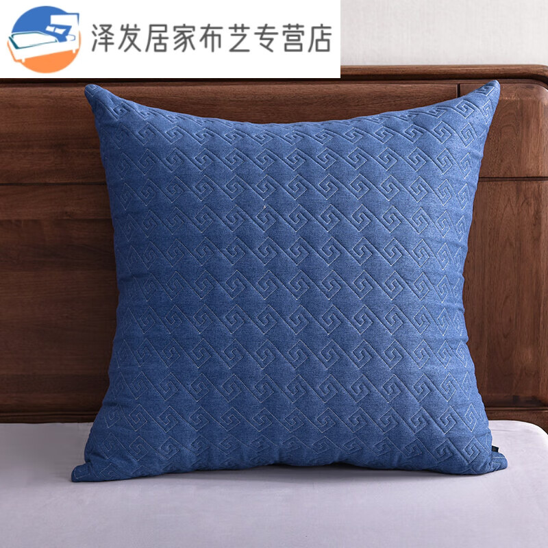 沙發(fā)靠墊大號(hào) 沙發(fā)靠枕長(zhǎng)方形 宿舍靠枕 大號(hào)抱枕簡(jiǎn)約色靠墊客廳沙發(fā)靠背墊榻榻米床頭靠包可拆洗 莫奈彩麻-藏藍(lán) 30*50cm(枕套+枕芯)一個(gè)