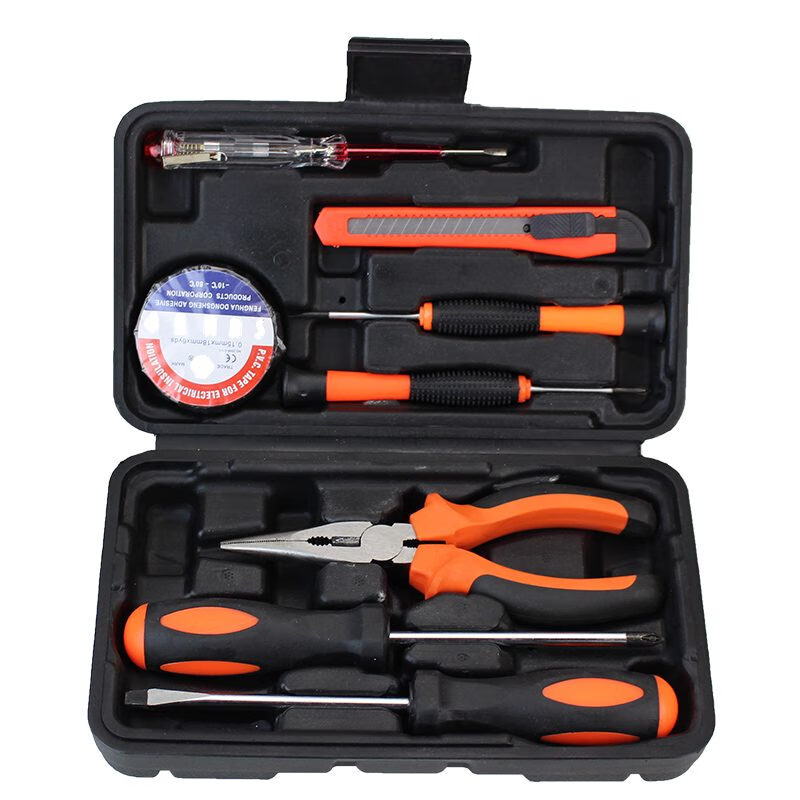 飞拓 工具箱套装 家用电钻五金  电工维修组套  手动工具 礼品 普通9件套