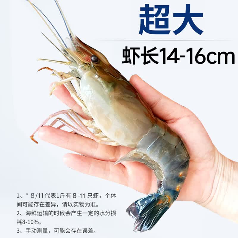 百鲜洽罗氏虾沼虾鲜活冷冻新鲜大头虾超大虾巨型淡水河虾海鲜水产虾类 12-15只/斤大号 500g(净重) *3盒