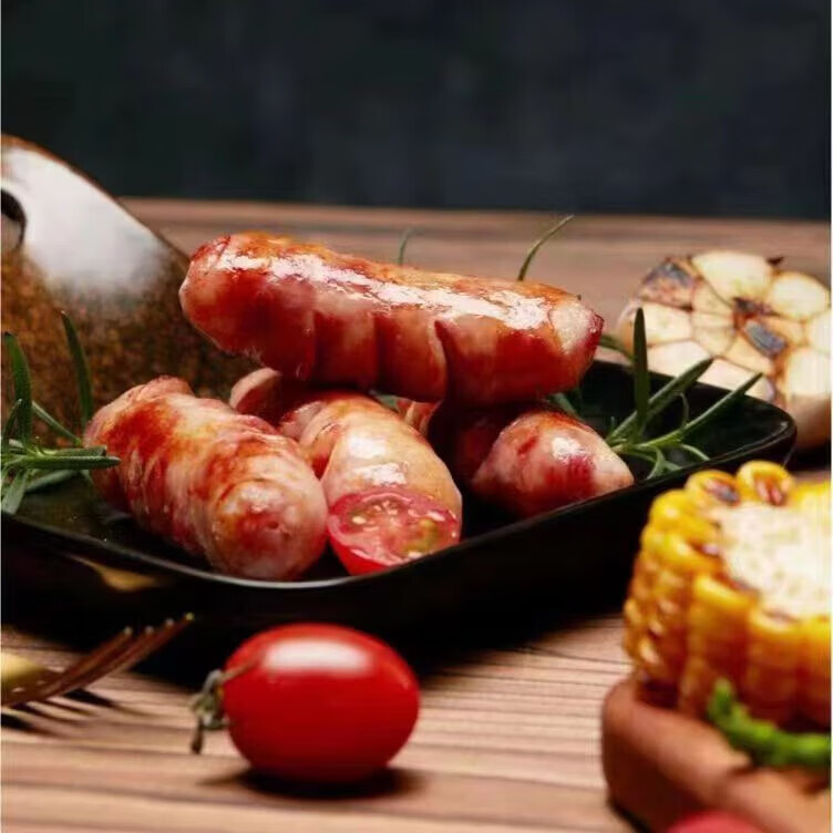 乾清十三品黑猪肉爆汁烤肠320g/盒火山石香肠肉肠早餐火腿肠热狗肠烧烤食材 原味3盒+黑胡椒3盒