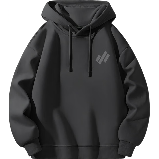 百亿补贴：名创优品（MINISO）连帽卫衣男春秋季重磅硬挺美式潮流青少年痞帅风外套 深灰 3XL  84.8元