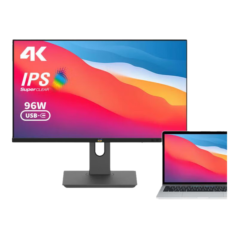 优派4K视网膜屏IPS显示器 高PPI HDR400 内置音箱 Type-C 96W 23.8英寸4K视网膜屏 VG2481-4K 旋转升降快拆支架
