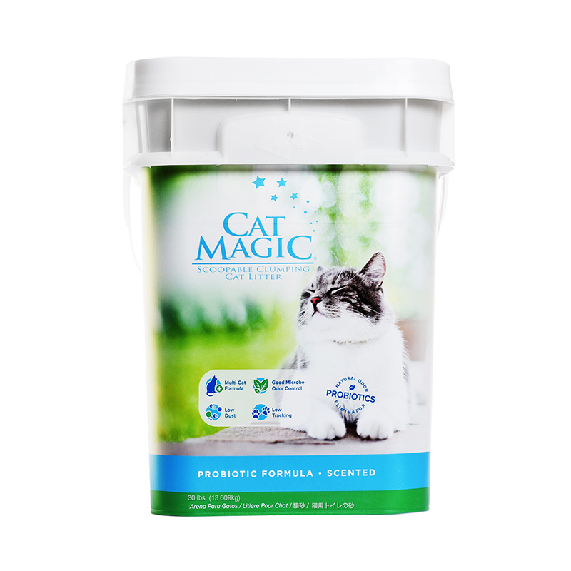 CatMagic喵洁客益生菌进口矿物土猫砂去异味结团猫砂无粉尘洋甘菊香型30磅
