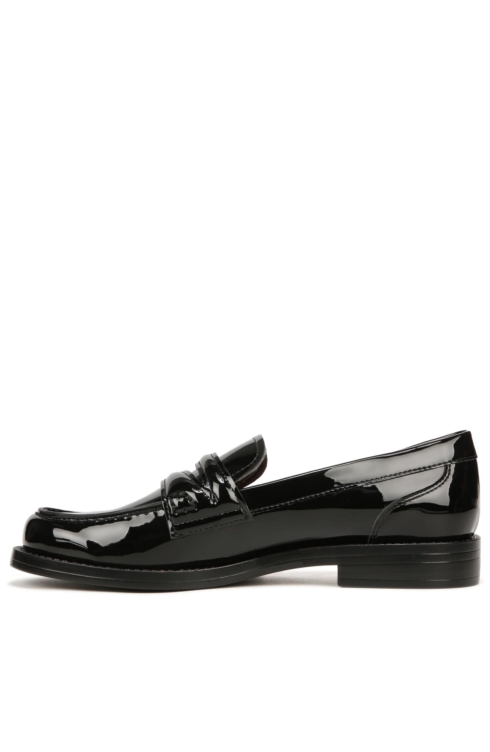 franco sarto 女士专利皮乐福鞋 舒适通勤低跟鞋 商务休闲 黑色