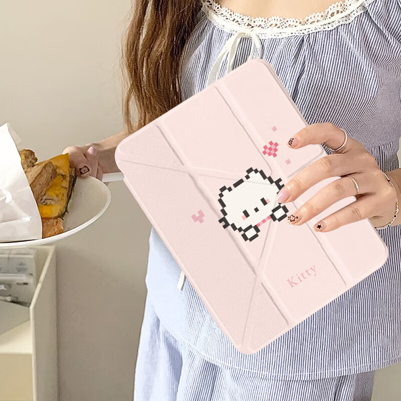 适用iPad11代平板保护套2025新款air7可爱卡通风带笔槽亚克力89代 双面彩绘【卡通小猫咪】3+Y折 iPad 11/10代 -10.9寸