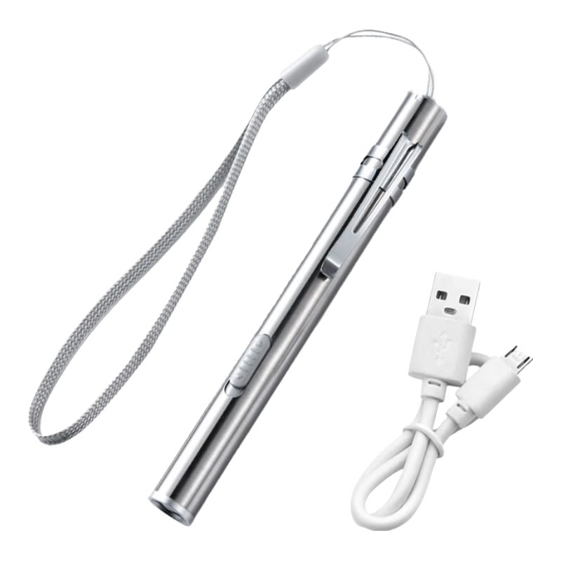 雷佰迷你筆式手電筒瞳孔筆燈醫(yī)護用檢查耳鼻喉口腔燈便攜小型充電照明 usb充電 單光源 白光