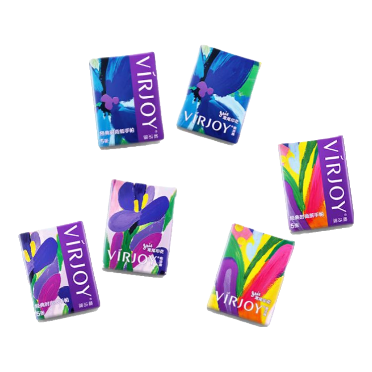 唯洁雅清风手帕纸小包纸巾鸢尾系列4层5张随身带面巾纸 4层 5片*24包 鸢尾印花手帕纸