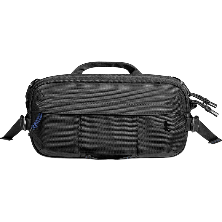 tomtoc機(jī)能斜挎包男士彈道尼龍單肩包休閑防潑水挎包T26收納iPad/Switch 曜石黑（彈道尼龍升級(jí)版） 5.5L