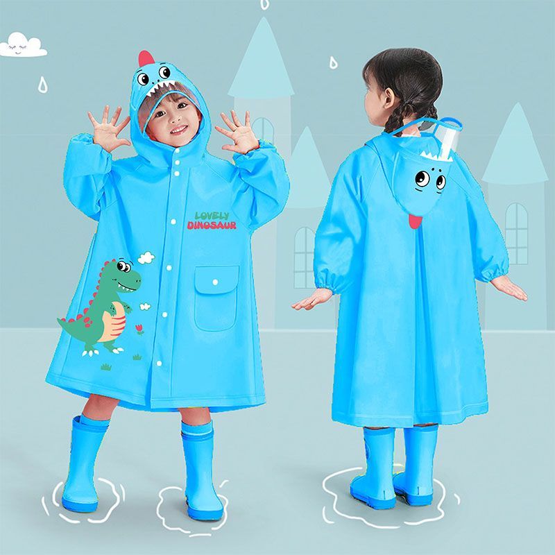 G.duck儿童雨衣女童女孩幼儿园小童防雨服小朋友新款小学生宝宝可爱雨披 紫色-库路米 XL身高125-140厘米