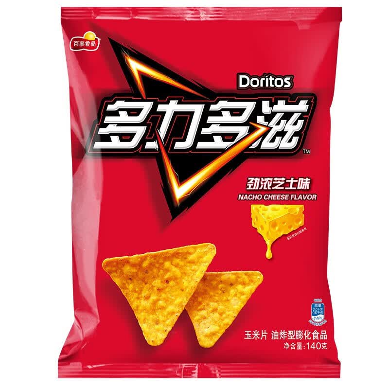 多力多滋doritos多力多滋玉米片140g烧烤味超浓芝士味薯片休闲大 劲浓芝士味140g