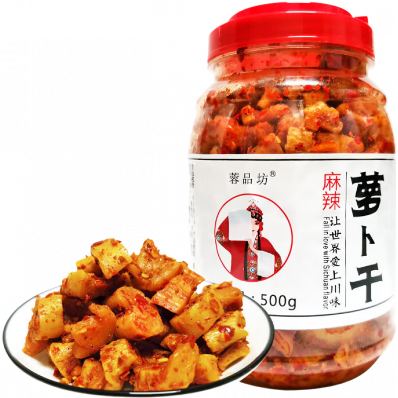 蓉品坊四川麻辣蘿卜干500g爽脆可口農(nóng)家自制下飯菜 麻辣蘿卜干
