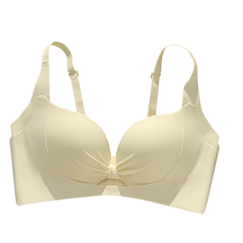 无痕聚拢性感内衣女超薄无钢圈小胸显大收副乳防下垂文胸 卡其 2XL （40/90AB)