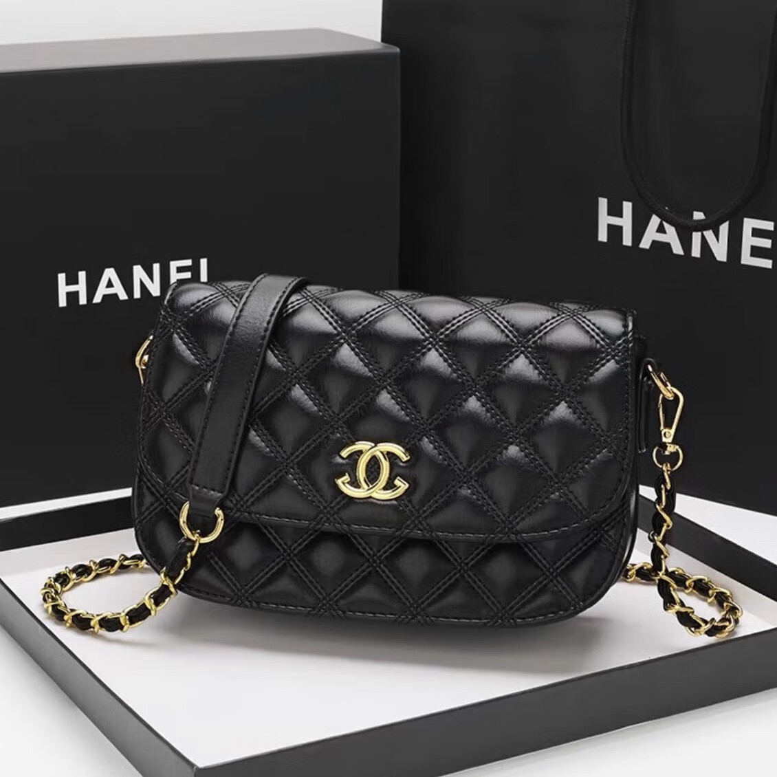 香奈小香儿包包女包2025新款时尚单肩斜挎轻奢百搭520情人节礼物 黑色专柜礼盒装