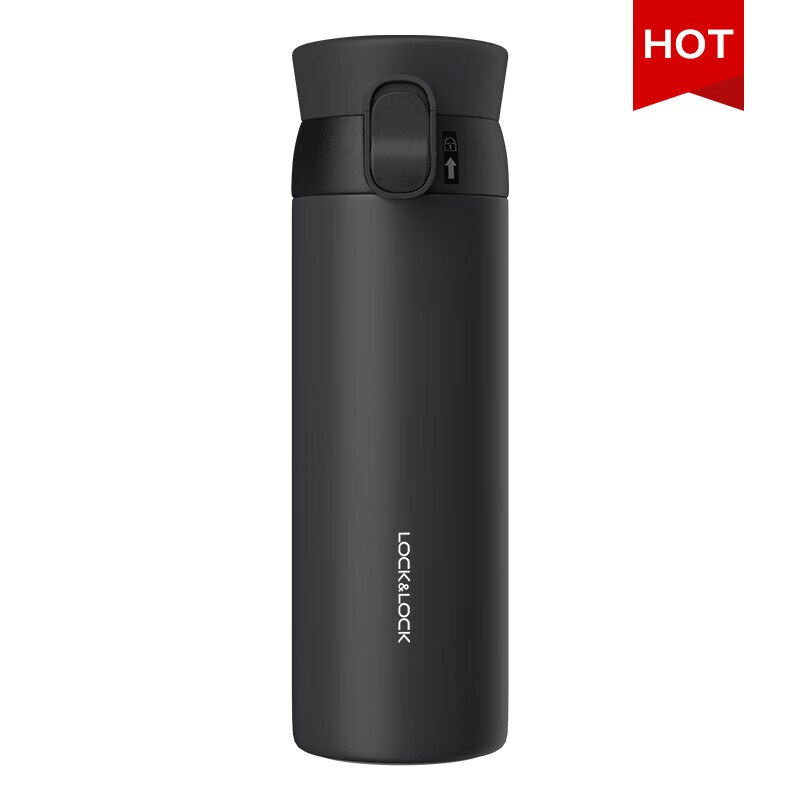 乐扣乐扣（LOCK&amp;LOCK）憧憬保温杯女官方便携水杯不锈钢杯子简约高颜值泡茶男生 黑色 450ml