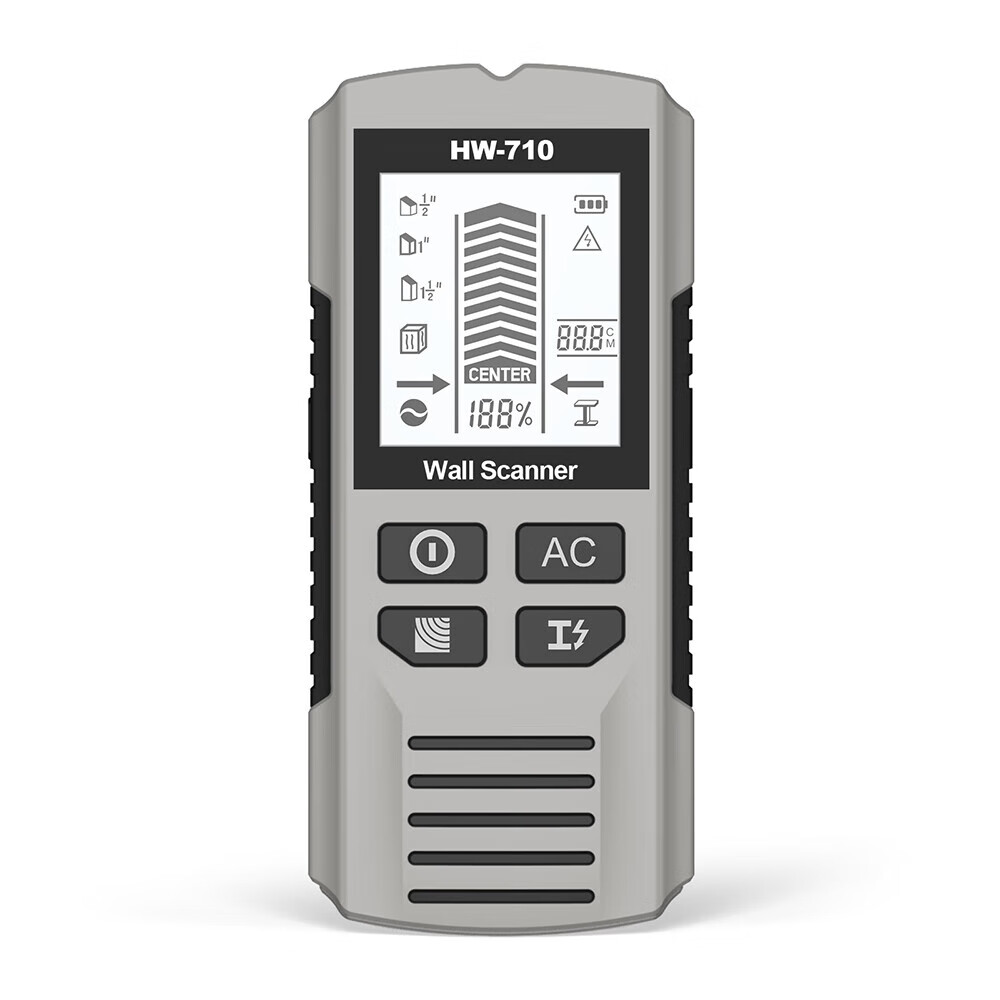 语森忆HW-710六合一手持式墙体探测器寻钉器金属探测仪带电交流电线检测 白色