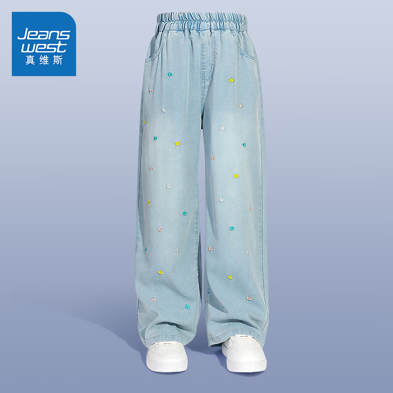 ���ڲ�������ά˹��Jeanswest��Ůͯ��װ2026�ļ��¿�Ů����������t����װ�·�Ů��ͯ�廨ţ�п� ����˿�廨ţ�п㵥��װ��ǳ��/J��ɫ 150 129.8Ԫ��2��(��64.9Ԫ/��)