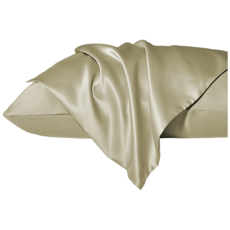 然牌100S纯棉枕套一对 简约纯色 轻奢质感枕头套  橄榄绿 48*74cm