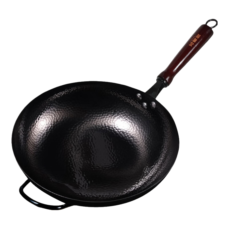 好管家极锻锤纹铁锅无涂层不生锈炒菜锅 34cm