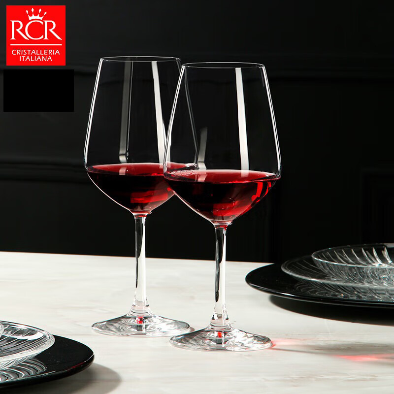 RCR意大利进口水晶玻璃红酒杯套装高级感葡萄酒高脚杯家用送礼物酒具 斜口醒酒器+高脚杯 550ml 6只