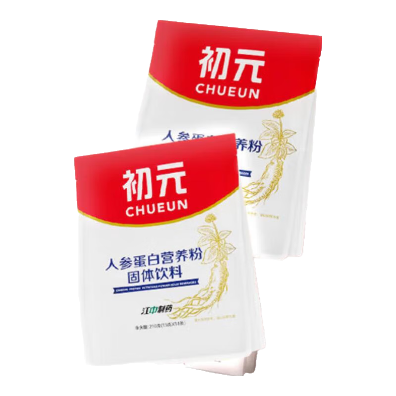 江中蛋白粉 初元人参营养蛋白粉免疫力补充无蔗糖滋补礼品礼盒装 1盒【送礼自护 精致礼盒装】