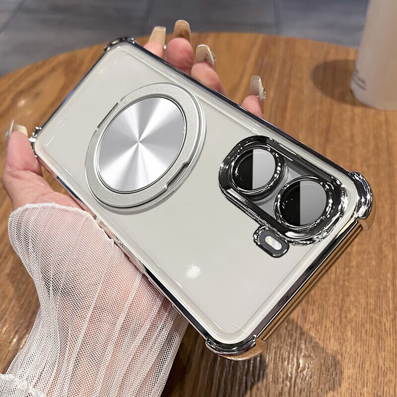 鑫领佳适用红米turbo4pro手机壳小米trubo4透明保护硅胶套自带镜头膜全包气囊防摔软壳redmiturbo男女red 【气质银+磁吸支架】自带镜头膜 送全屏钢膜 红米Turbo4 Pro