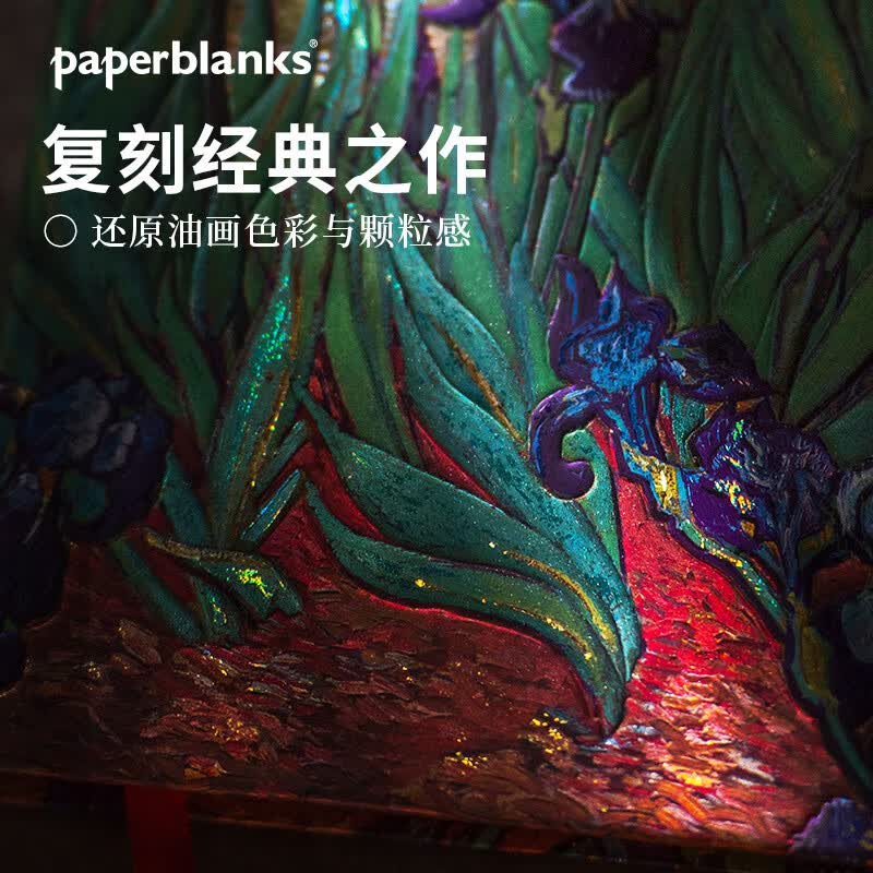 paperblanks【免费写贺卡】佩兰克笔记本本子创作灵感礼盒哈利波特小王子周边笔本套装文具送男女生日礼物学生 梵高的鸢尾花(横线内页)墨绿羽毛