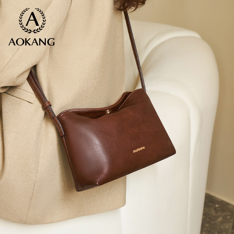 奥康(Aokang)包包女包托特单肩包经典复古斜挎包手提包生日礼物送女友送老婆 BG703559-咖啡色 京东折扣/优惠券