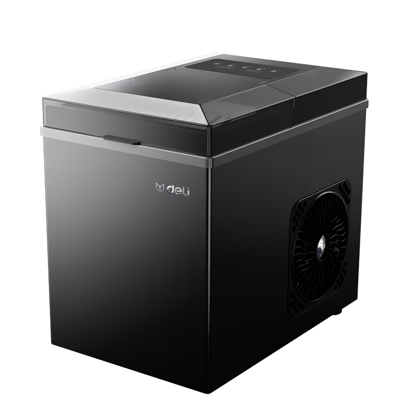 得力（deli）制冰机家用小型宿舍便携子弹冰迷你小功率制冰神器全自动饮水机冰块机不锈钢机身 