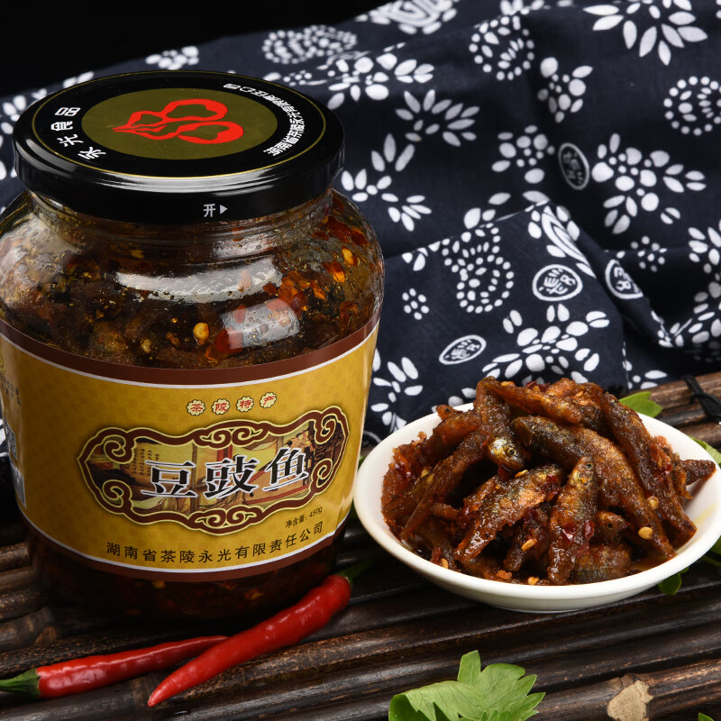 茶陵特產(chǎn)豆豉魚香辣小魚仔湖南味毛毛魚下飯肉嫰子即食扎魚干450g