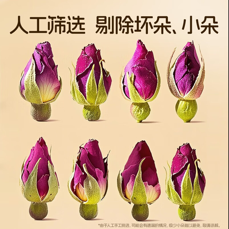 雷允上【官方】玫瑰花 干玫瑰花朵 花草茶 养生茶可做玫瑰酱 80克/罐