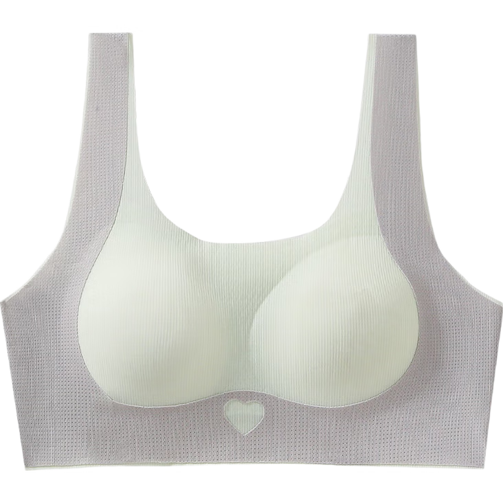 歐迪芬少女內(nèi)衣發(fā)育期無痕運動防震背心女童初中生高中學(xué)生調(diào)整文胸淺灰