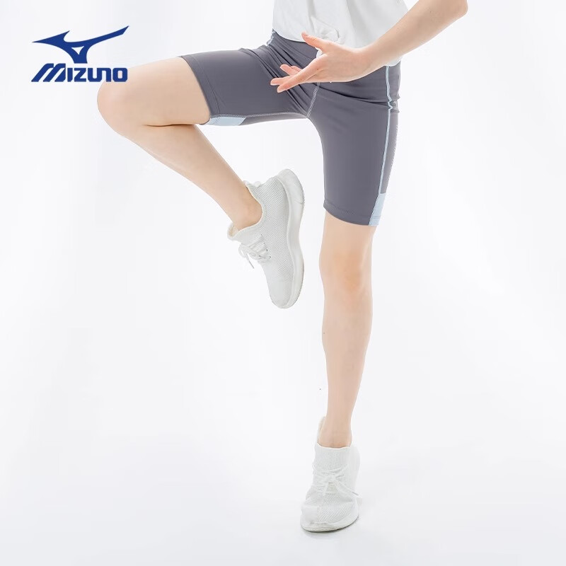 MIZUNO美津濃兒童運(yùn)動(dòng)短褲夏季百搭緊身五分打底褲騎行瑜伽褲女中大童 深灰色 150 cm (建議身高145-155cm)