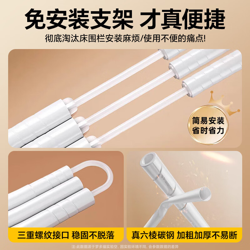 梦多福母婴儿防摔蚊帐架1.8×2米A类家用免安装蒙古包蚊帐方顶全底卧室 适用1.5×2.0m床丨全底加倍防摔 真A类丨全底更安全