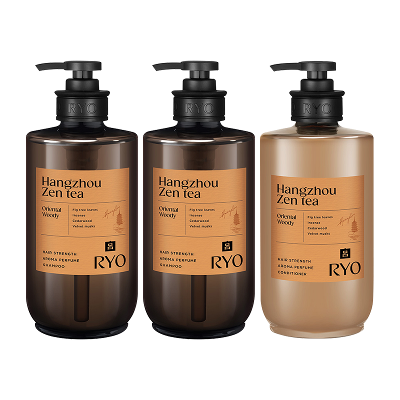 呂（Ryo）香氛呂控油蓬松留香杭州禪茶2洗1護套裝禮盒洗580ml*2+護580ml