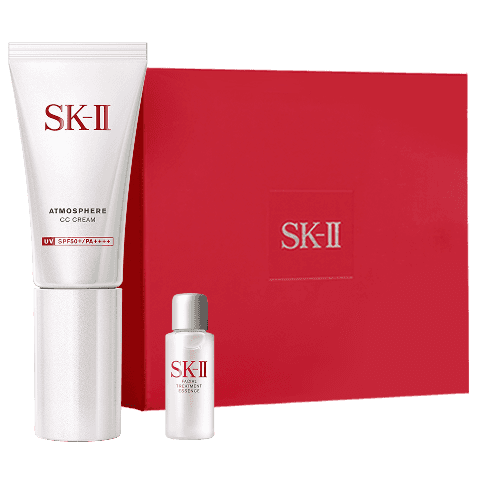 SK-II輕潤CC霜30g素顏調(diào)色防曬霜隔離遮瑕sk2化妝品護膚品套裝禮盒skii