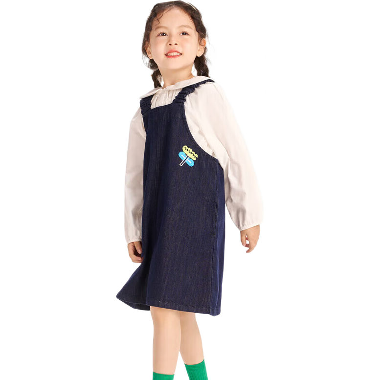 minibala【軟牛仔】迷你巴拉巴拉女童2024春兒童牛仔背帶裙231124111004
