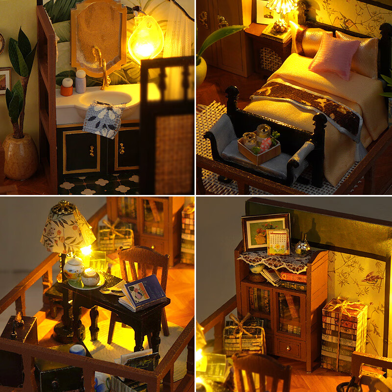 巧之匠diy小屋拼图立体3d模型积木拼装玩具微缩房子摆件手工礼物男生 光影故事+防尘罩+工具