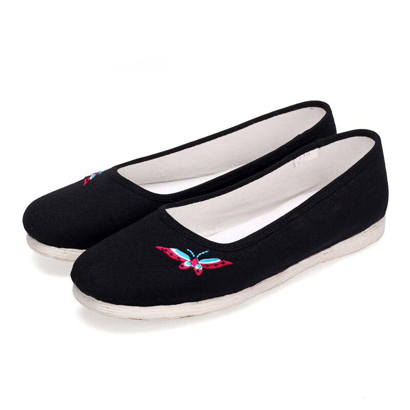 內(nèi)聯(lián)升新品女布鞋北京繡花鞋 蝴蝶(混花) 35