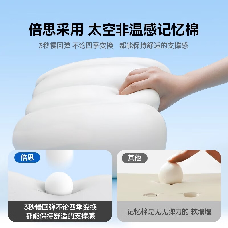 倍思(Baseus)汽车头枕车载护颈靠枕颈部靠垫腰靠腰部靠垫护腰 悬浮仓 汽车腰枕 星曜黑 黑色 1个